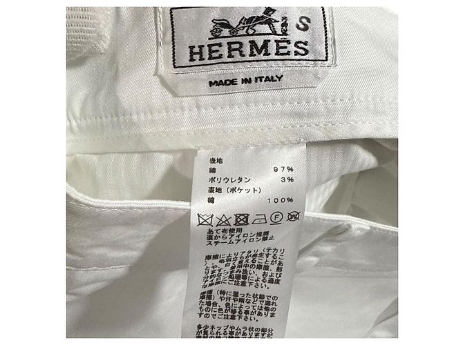 Hermès 22SS One Tuck Weite Shorts Größe S Weiß - Ansicht 3