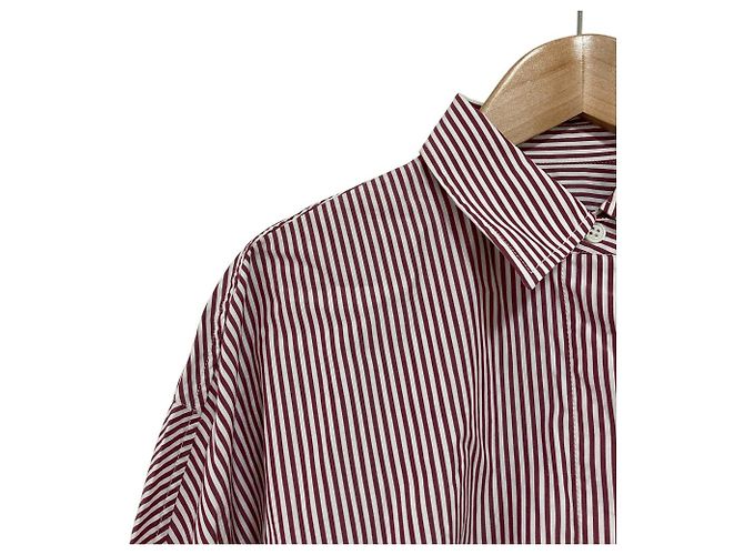 Everyday Camicia a maniche lunghe a righe Balenciaga Bianco Rosso - vista 2