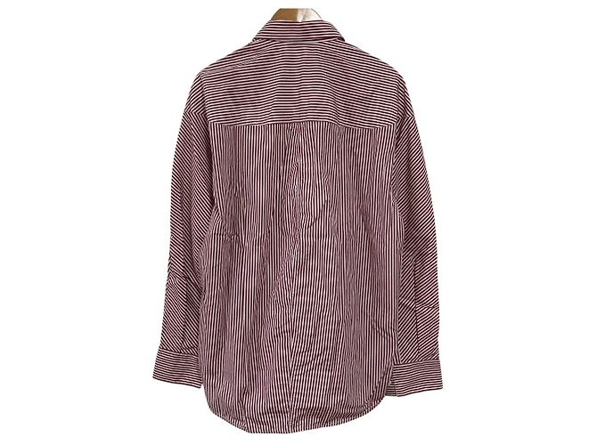 Everyday Camicia a maniche lunghe a righe Balenciaga Bianco Rosso - vista 3