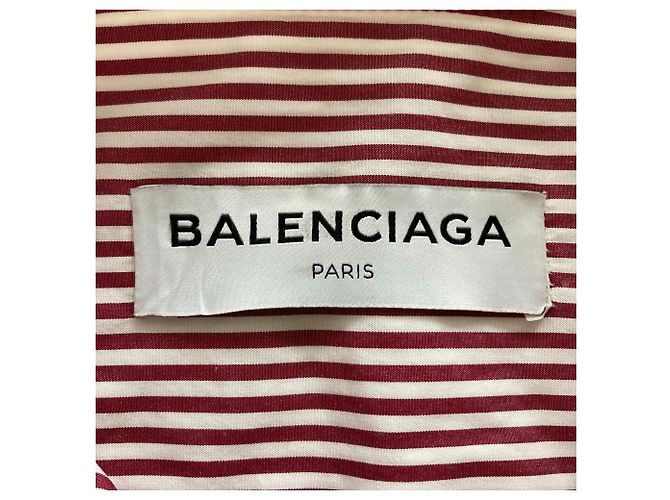 Everyday Camicia a maniche lunghe a righe Balenciaga Bianco Rosso - vista 4
