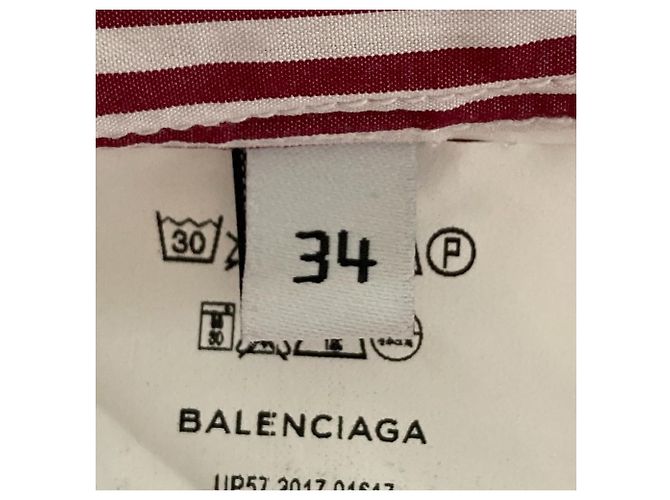 Everyday Camicia a maniche lunghe a righe Balenciaga Bianco Rosso - vista 5