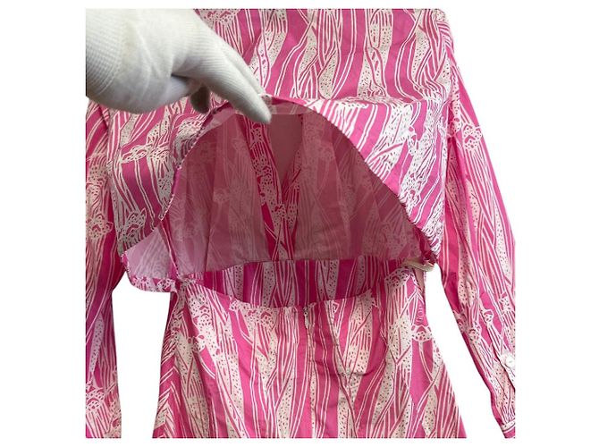 Autre Marque Vestido con Estampado Botánico Patou 23SS Rosa Blanco - vista 3