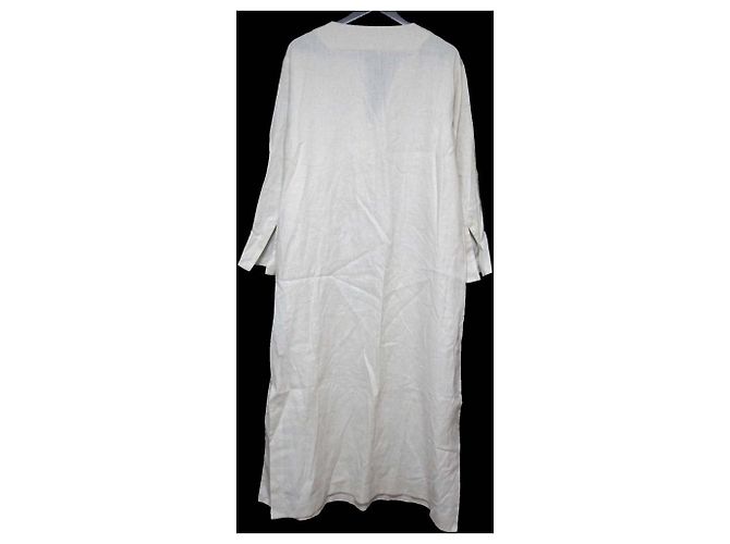 Autre Marque Langes Leinenkleid newnow Beige Roh - Ansicht 2