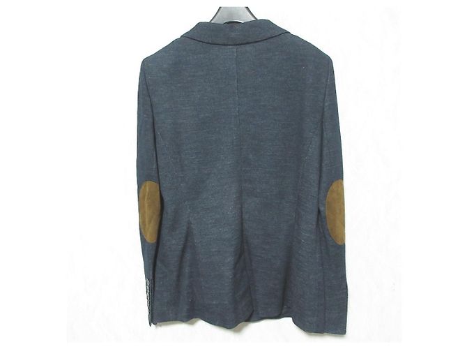Autre Marque Chaqueta de Punto Ajustada con Parche en los Codos Laurel Gris Gris antracita - vista 2