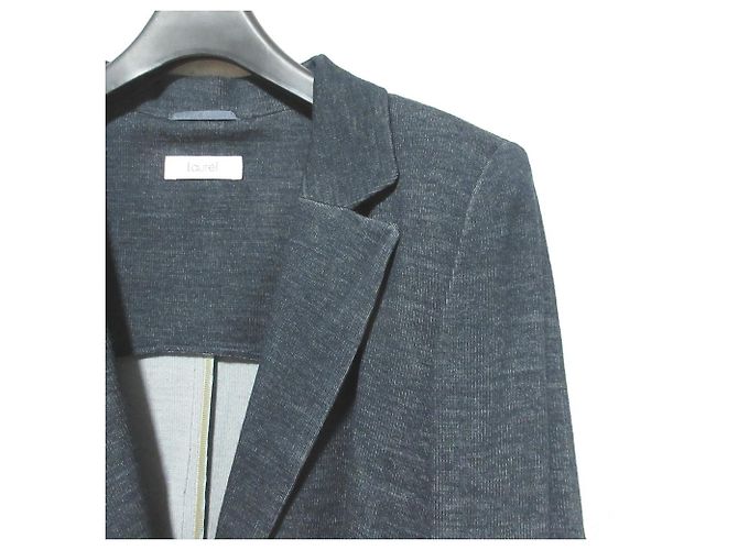 Autre Marque Chaqueta de Punto Ajustada con Parche en los Codos Laurel Gris Gris antracita - vista 3