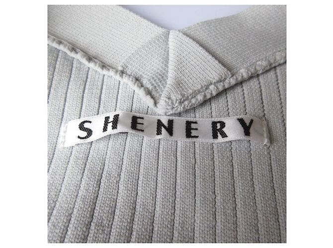 Autre Marque SHENERY Strickjacke aus dehnbarem Polyester-Rippstrick Grau - Ansicht 3