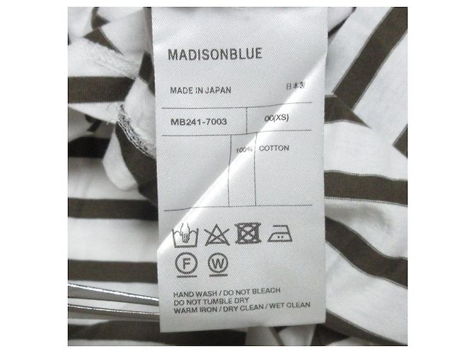 Autre Marque Camiseta de algodón con cuello barco y mangas 3/4 Madisonblue Blanco Caqui - vista 4