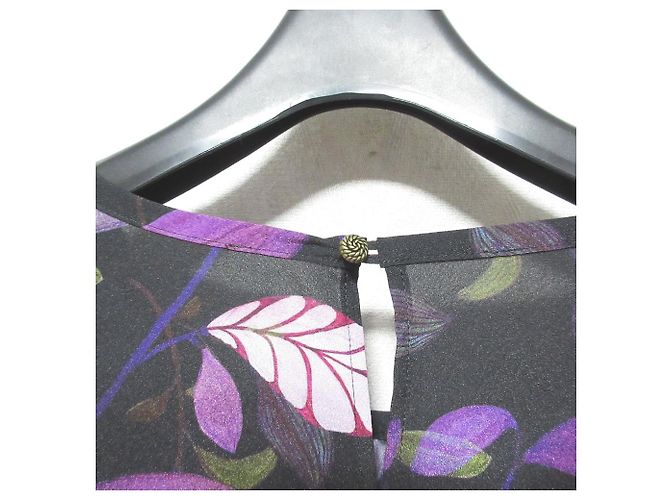 Autre Marque Blusa con Estampado de Hojas TRANS WORK Negro - vista 4
