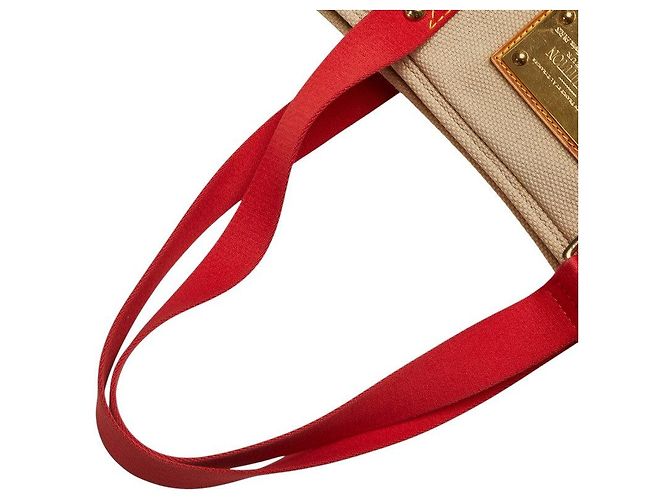Louis Vuitton Antigua Canvas Tote Bag Rot Beige - Ansicht 4