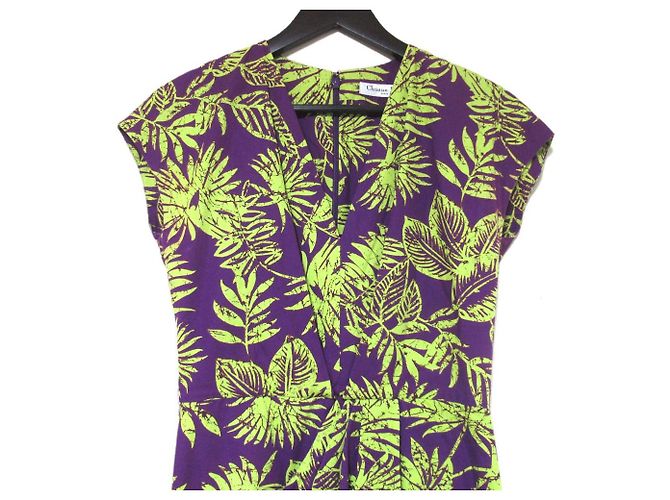 Botanisches Kleid Christian Dior Lila - Ansicht 3