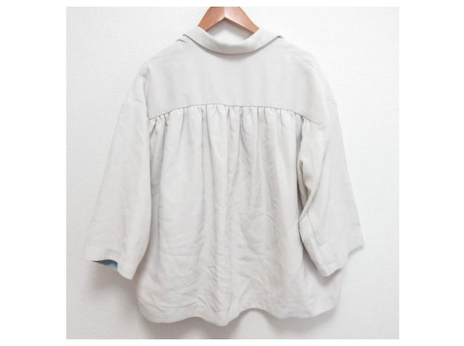 Autre Marque yori Back Gather Tailored Jacket Beige - view 2