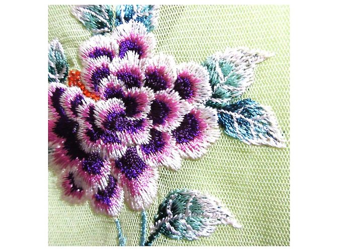 Autre Marque Camicia in rete con ricamo floreale VIVIENNE TAM Verde - vista 2