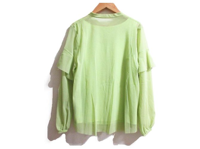Autre Marque Camicia in rete con ricamo floreale VIVIENNE TAM Verde - vista 3