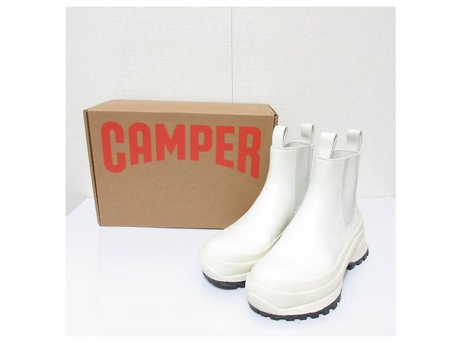 Jil Sander Leder Chelsea Boots Weiß - Ansicht 2