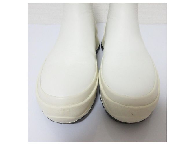 Jil Sander Leder Chelsea Boots Weiß - Ansicht 3
