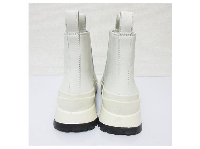Jil Sander Leder Chelsea Boots Weiß - Ansicht 5