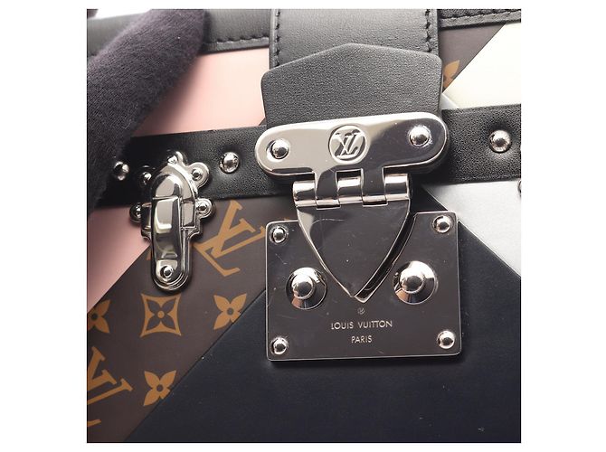 Borsa a Spalla Petite Malle Monogram in Pelle Louis Vuitton Rosa Multicolore - vista 8
