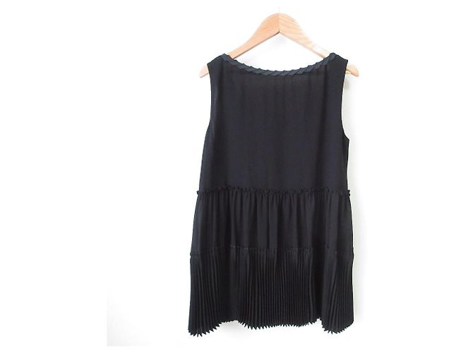 Autre Marque Blusa sin mangas con pliegues en capas FOXEY NEW YORK Negro - vista 2