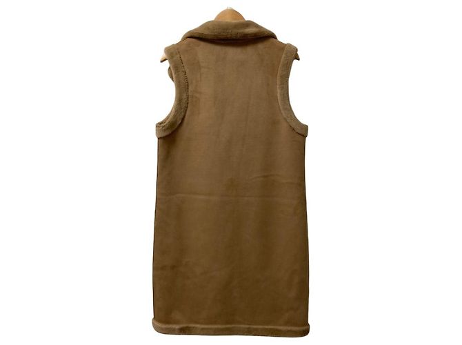 Autre Marque Chaleco largo reversible de piel sintética Rinascimento Castaño Camello - vista 2