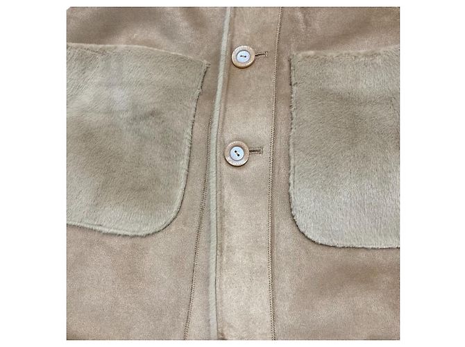 Autre Marque Chaleco largo reversible de piel sintética Rinascimento Castaño Camello - vista 5