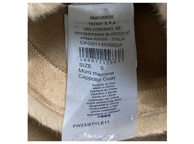 Autre Marque Chaleco largo reversible de piel sintética Rinascimento Castaño Camello - vista 8