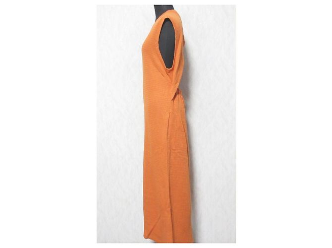 Autre Marque IHNN Baumwollstrick Maxikleid Orange - Ansicht 3