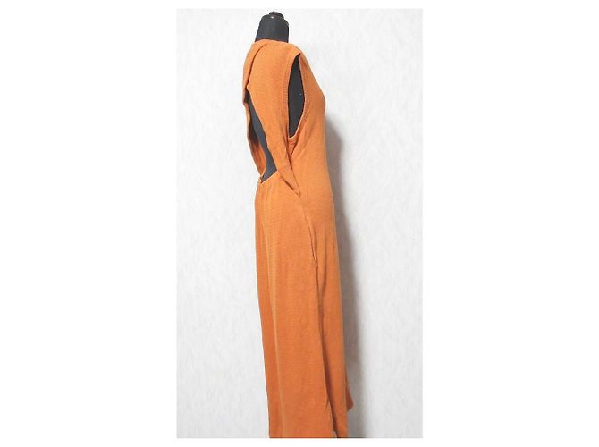 Autre Marque IHNN Baumwollstrick Maxikleid Orange - Ansicht 4