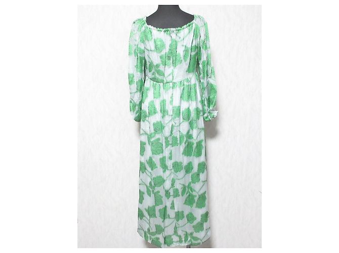 Autre Marque Jacquardkleid mit Blumenmuster Grün - Ansicht 2