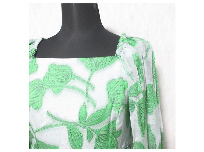 Autre Marque Jacquardkleid mit Blumenmuster Grün - Ansicht 4