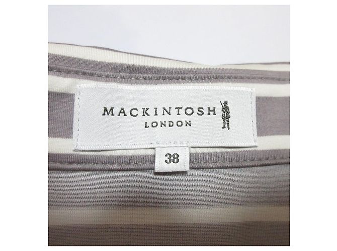 Autre Marque Pullover aus Jersey mit Rand aus der Essential Collection von Mackintosh Weiß Grau - Ansicht 4