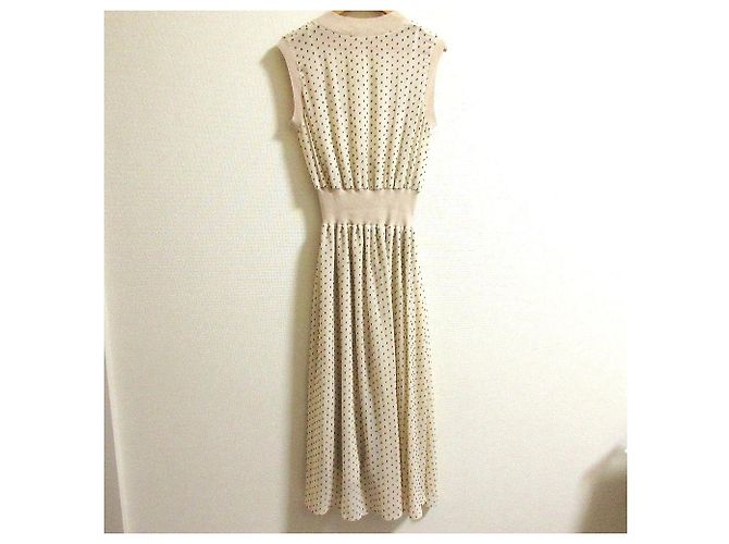 Autre Marque Vestido Largo de Jacquard con Lunares DRESSTERIOR Beige - vista 2