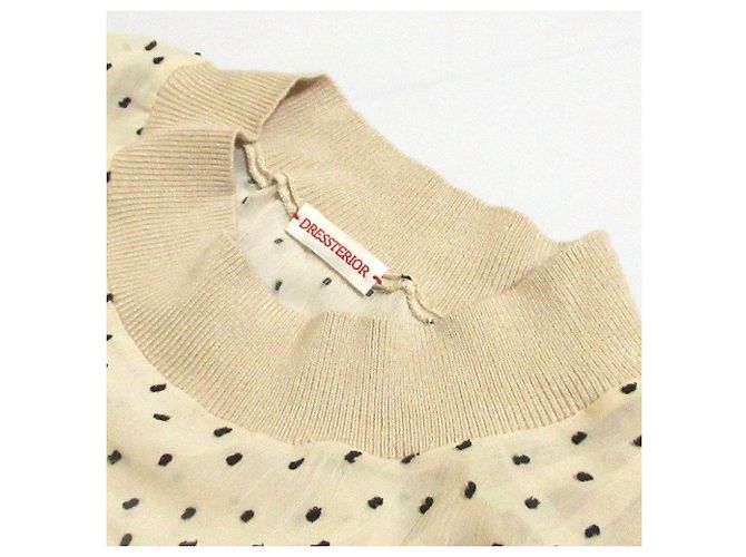 Autre Marque Vestido Largo de Jacquard con Lunares DRESSTERIOR Beige - vista 6
