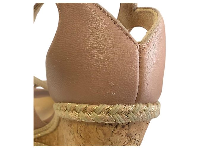 Sandali con zeppa in pelle Jimmy Choo Rosa Beige - vista 13