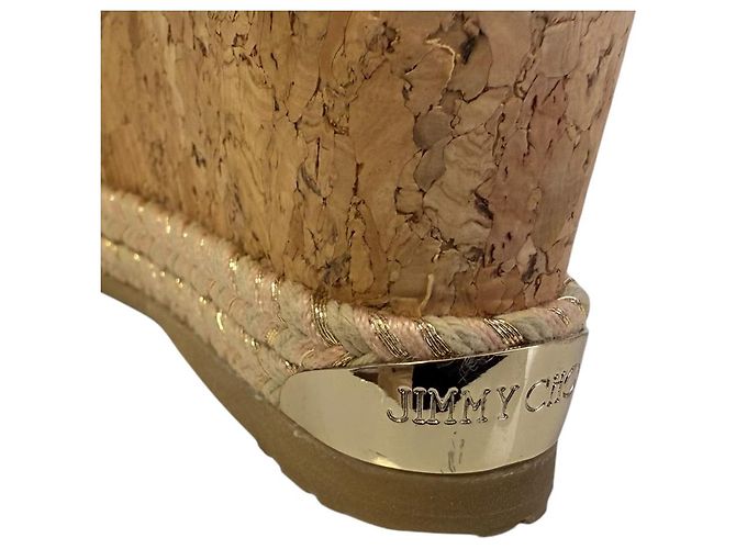Sandali con zeppa in pelle Jimmy Choo Rosa Beige - vista 15