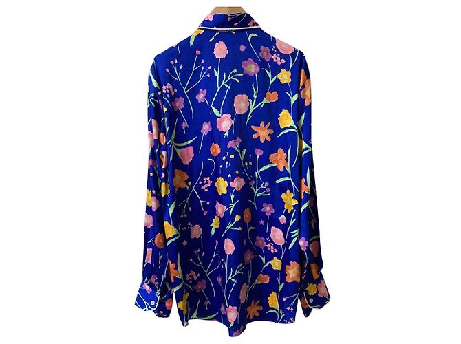 Autre Marque Camisa plisada con estampado floral Plan C Azul - vista 2
