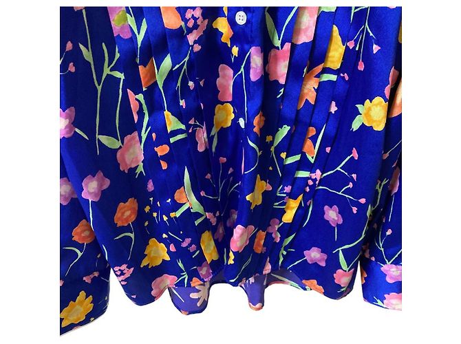 Autre Marque Camisa plisada con estampado floral Plan C Azul - vista 4