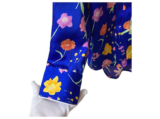 Autre Marque Camisa plisada con estampado floral Plan C Azul - vista 5
