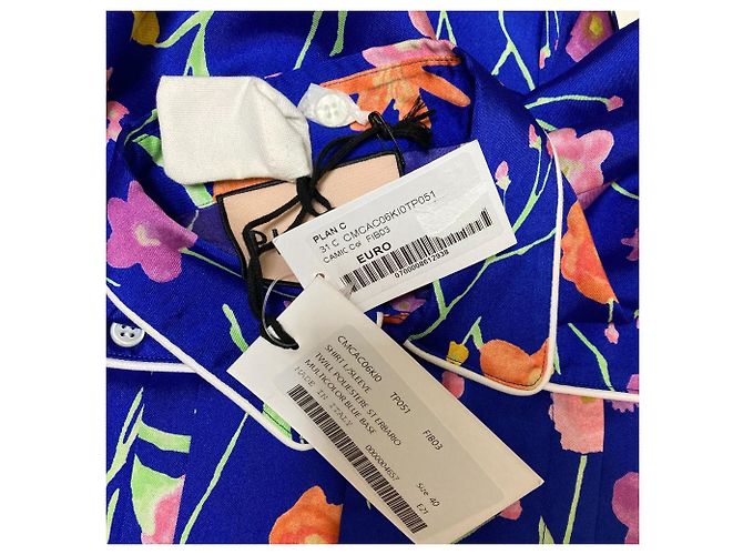 Autre Marque Camisa plisada con estampado floral Plan C Azul - vista 7