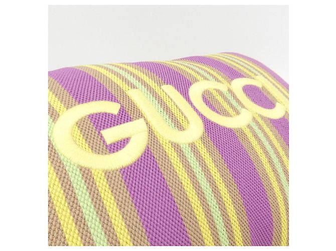 Coussin en polyester, polyamide et jute Gucci ZAREY Jaune - vue 5