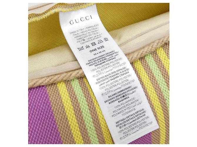 Coussin en polyester, polyamide et jute Gucci ZAREY Jaune - vue 7