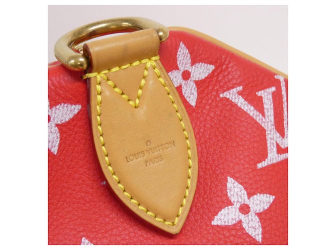Speedy Louis Vuitton Monogram Boston Tasche Rot - Ansicht 5