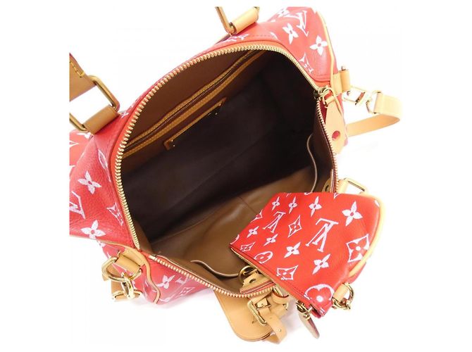 Speedy Louis Vuitton Monogram Boston Tasche Rot - Ansicht 9