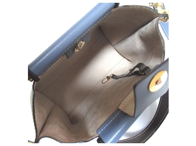 Autre Marque IACUCCI MARGHERITA Bolsa 2 em 1 em couro liso Preto Azul - vista 10