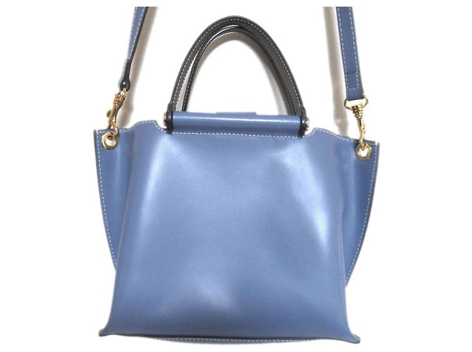 Autre Marque IACUCCI MARGHERITA Bolsa 2 em 1 em couro liso Preto Azul - vista 2