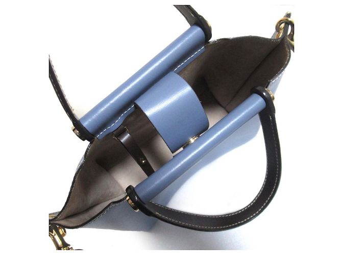 Autre Marque IACUCCI MARGHERITA Bolsa 2 em 1 em couro liso Preto Azul - vista 9