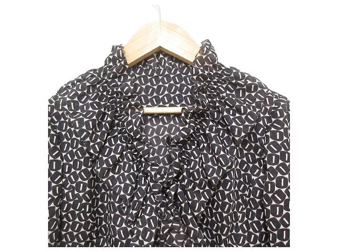 Autre Marque Bluse Rock 2-in-1 Leilian Schwarz Weiß Marineblau - Ansicht 3