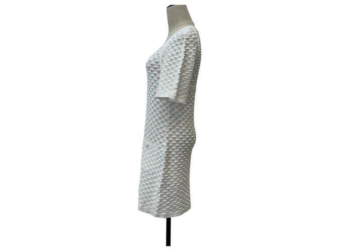Timeless Chanel Coco Mark Strickkleid Weiß - Ansicht 4