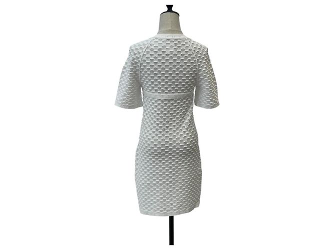 Timeless Chanel Coco Mark Strickkleid Weiß - Ansicht 5