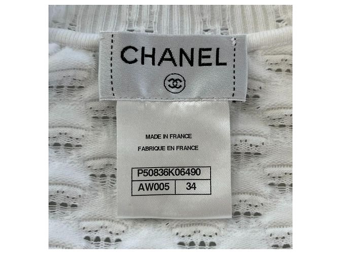 Timeless Chanel Coco Mark Strickkleid Weiß - Ansicht 9