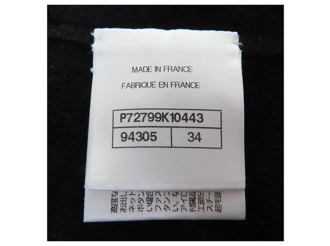 Chanel COCO Marca Botão Cashmere Tricot 2em1 Preto - vista 8